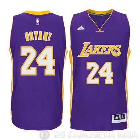 Camiseta Lakers Bryant Autentico #24 Purpura - Haga un click en la imagen para cerrar